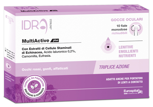 GOCCE OCULARI LENITIVE STERILENS IDRA MULTIACTIVE PLUS 10 FIALE MONODOSE RICHIUDIBILI DA 0,5 ML