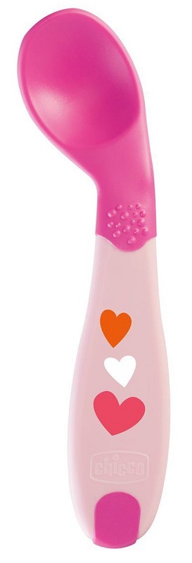 CHICCO CUCCHIAIO ANGOLATO 8M+ ROSA