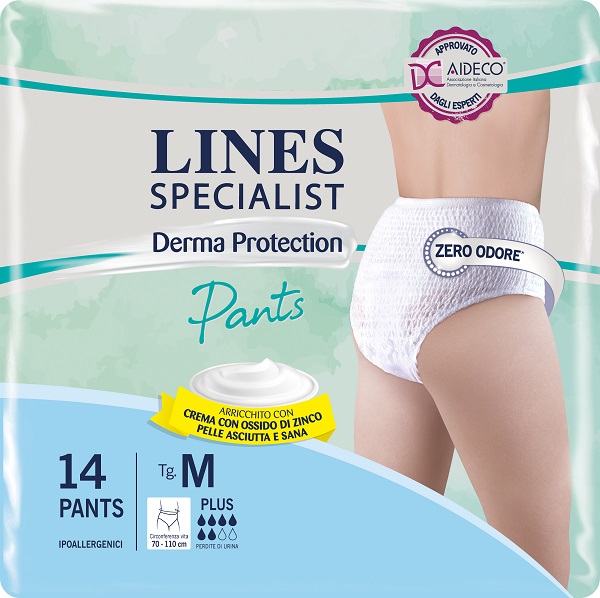 PANNOLONE PER INCONTINENZA LINES SPECIALIST DERMA PANTS PLUSM 14 PEZZI