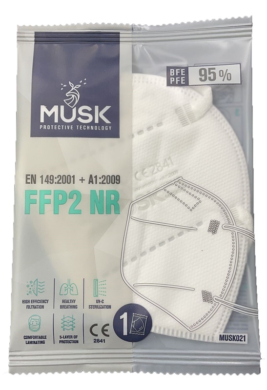 MUSK MASCHERINA FFP2 MUSK021 WHITE 10 PEZZI