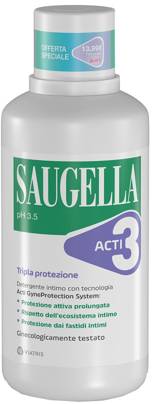 SAUGELLA ACTI3 DETERGENTE INTIMO 500 ML TAGLIO PREZZO