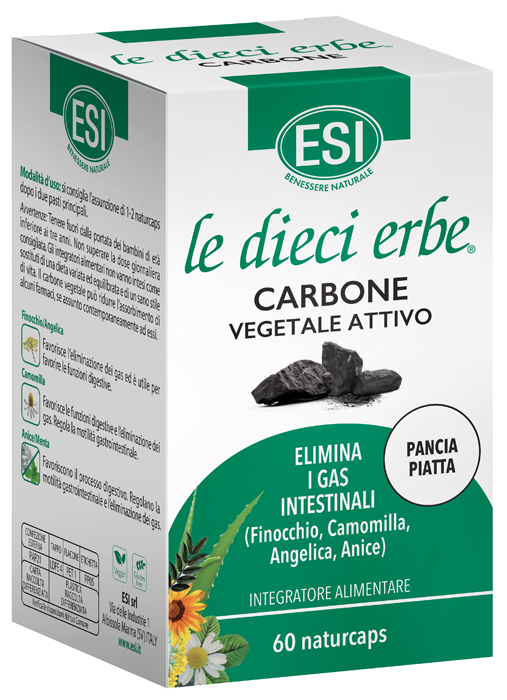 ESI LE DIECI ERBE CARBONE VEGETALE ATTIVO 60 NATURCAPS