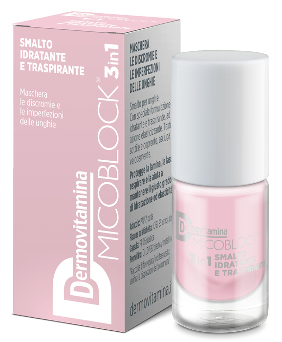 DERMOVITAMINA MICOBLOCK 3 IN 1 SMALTO IDRATANTE E TRASPIRANTE ROSA CHIARO 5 ML