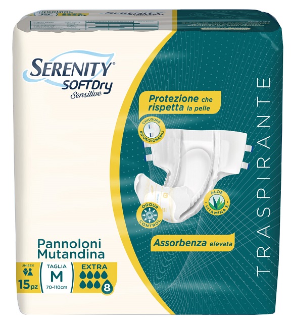 PANNOLONE MUTANDINA SERENITY SD SENSITIVE EXTRA M 15 PEZZI