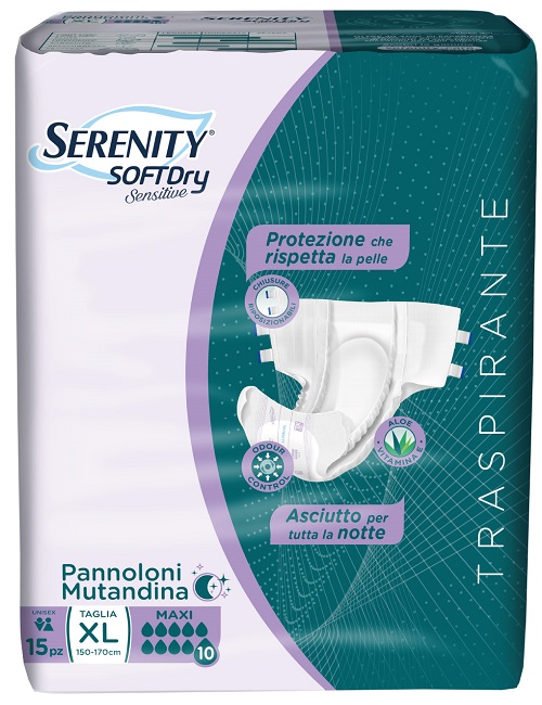 PANNOLONE MUTANDINA SERENITY SD SENSITIVE MAXI XL 15 PEZZI