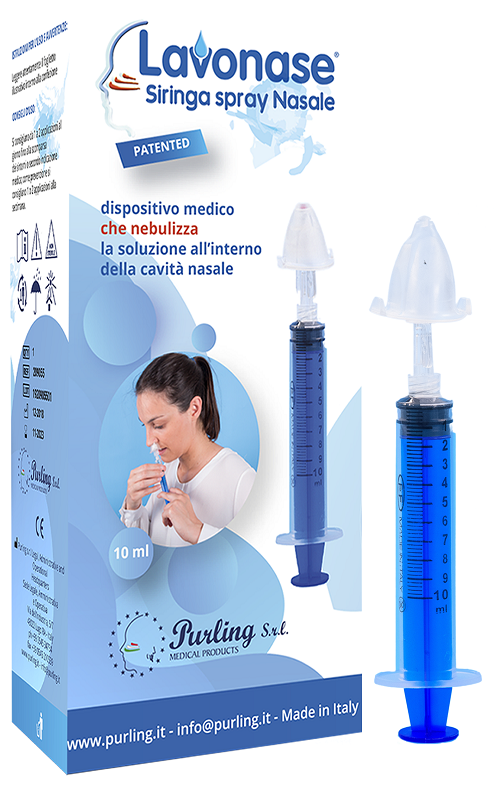 LAVONASE SIRINGA SPRAY NASALE NON STERILE 10 ML LUER-LOCK CON CAPPUCCIO + UGELLO NASALE CON RACCORDO LUER-LOCK + PERFORATORE CON VALVOLA NON RITORNO CON TAPPO