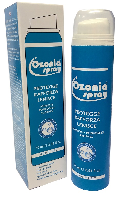OZONIA SPRAY A BASE DI OLIO OZONIZZATO PER CUTE E MUCOSE ARROSSATE INFIAMMATE DISTROFICHE SENSIBILI 75 ML