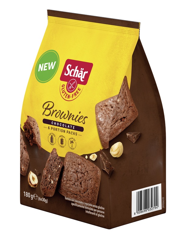 SCHAR BROWNIES CHOCOLATE TORTINA CON CIOCCOLATO E NOCCIOLE 6MONOPORZIONI DA 30 G