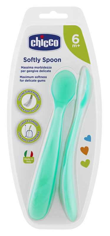 CHICCO CUCCHIAIO SILICONE MASCHILE BI PACK 6M+