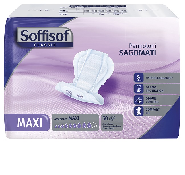 PANNOLONE SOFFISOF CLASSIC SAGOMATO MAXI 30 PEZZI