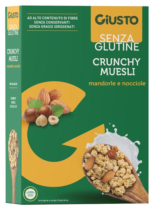 GIUSTO SENZA GLUTINE CRUNCHY MUESLI MANDORLE E NOCCIOLE 375G