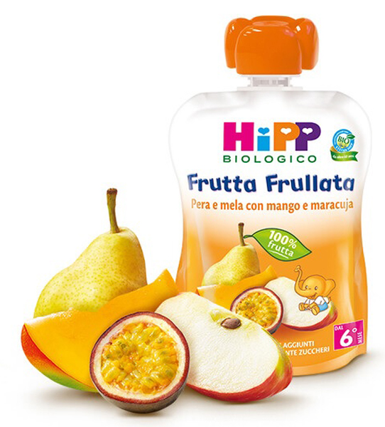 HIPP BIO FRUTTA FRULLATA PERA/MELA CON MANGO E MARACUJA 90 G