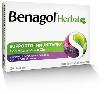 BENAGOL HERBAL FRUTTI DI BOSCO 24 PASTIGLIE