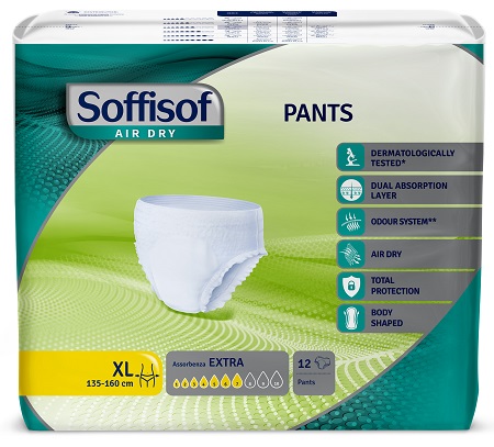 PANNOLONE SOFFISOF AIR DRY PANTS EXTRA EXTRA LARGE 12 PEZZI