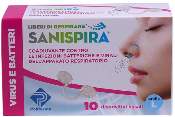 SANISPIRA VISUR & BATTERI FILTRO NASALE LARGE 10 PEZZI